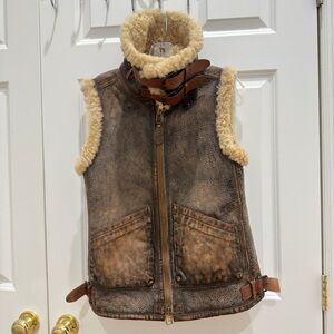 Polo Ralph Lauren Vest Jacket Leather Shearling
Military Pilot B3 Brown RARE